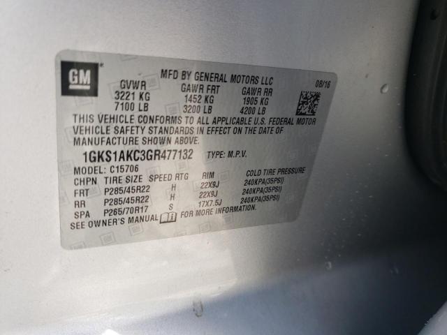 1GKS1AKC3GR477132 - 2016 GMC YUKON SLE SILVER photo 14