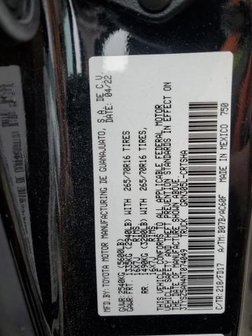 3TYSZ5AN4NT074049 - 2022 TOYOTA TACOMA ACCESS CAB 黑色 照片 12