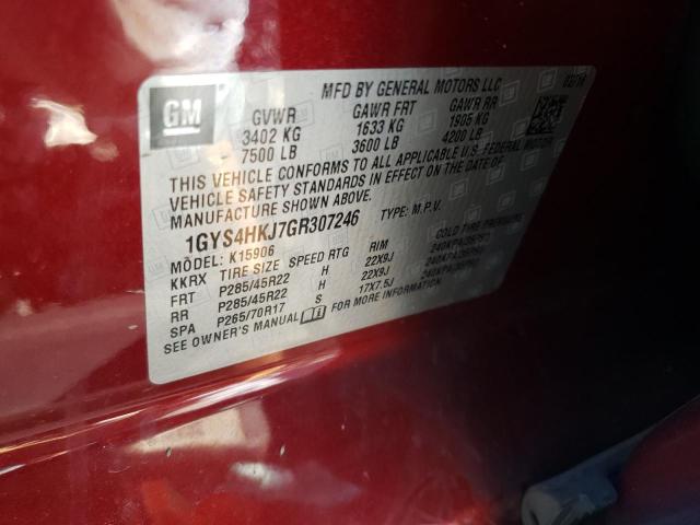 1GYS4HKJ7GR307246 - 2016 CADILLAC ESCALADE ESV LUXURY RED photo 13