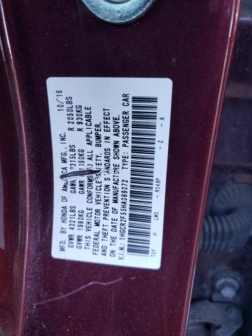 1HGCR2F55HA089072 - 2017 HONDA ACCORD SPORT BURGUNDY photo 13