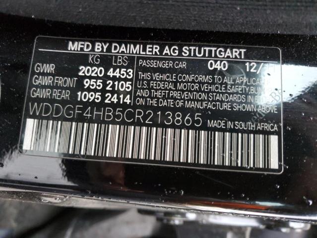 WDDGF4HB5CR213865 - 2012 MERCEDES-BENZ C 250 BLACK photo 12