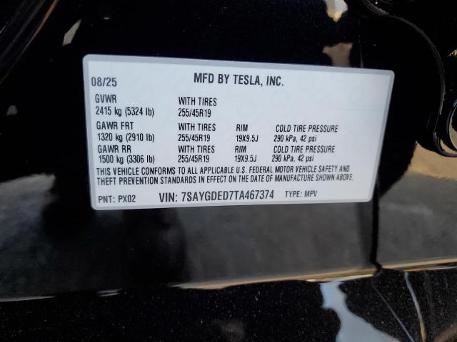 7SAYGDED7TA467374 - 2026 TESLA MODEL Y 黑色 照片 13