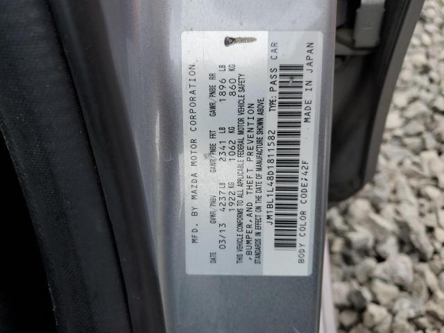 JM1BL1L48D1811582 - 2013 MAZDA SPEED 3 ნაცრისფერი ფოტო 12