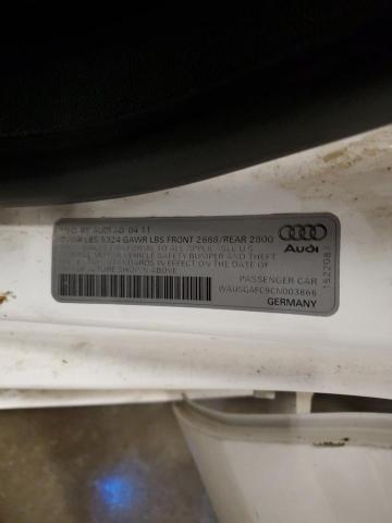 WAUSGAFC9CN003866 - 2012 AUDI A7 PRESTIGE თეთრი ფოტო 13