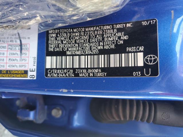 NMTKHMBX2JR042055 - 2018 TOYOTA C-HR XLE Niebieski zdjęcie 13