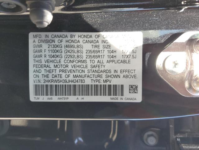 2HKRW5H39JH424783 - 2018 HONDA CR-V LX BLACK photo 13