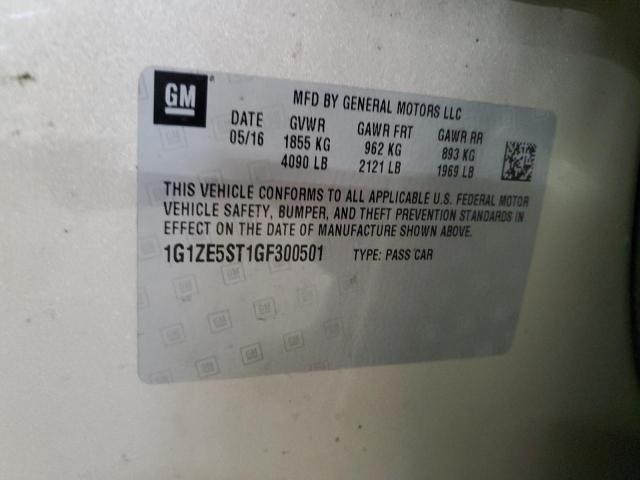 1G1ZE5ST1GF300501 - 2016 CHEVROLET MALIBU LT BEIGE photo 12