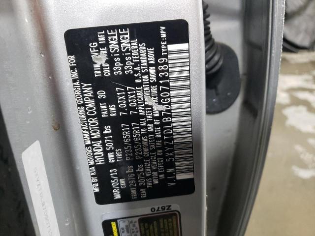 5XYZTDLB7DG071389 - 2013 HYUNDAI SANTA FE S SILVER photo 12