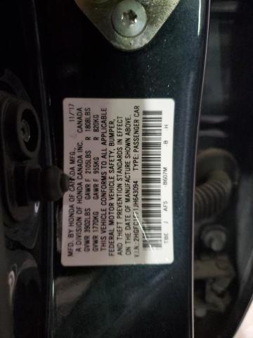 2HGFC1F71JH643094 - 2018 HONDA CIVIC EXL Մոխրագույն լուսանկար 12