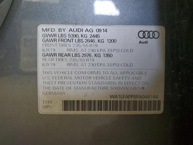 WA1LFAFP5FA048144 - 2015 AUDI Q5 PREMIUM PLUS GRAY photo 13