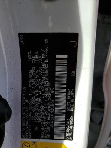 JTEGP21A140033605 - 2004 TOYOTA HIGHLANDER BASE WHITE photo 13