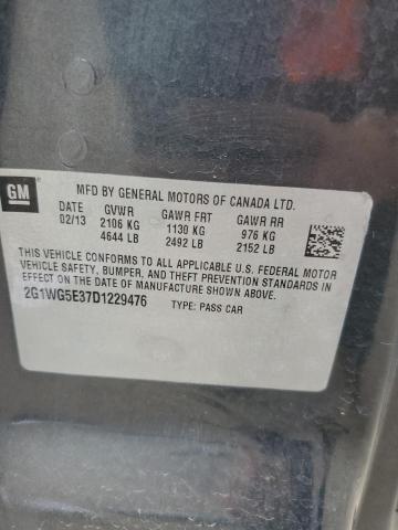 2G1WG5E37D1229476 - 2013 CHEVROLET IMPALA LT შავი ფოტო 12