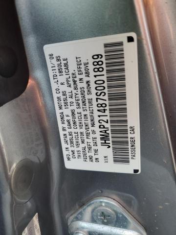 JHMAP21487S001889 - 2007 HONDA S2000 SILVER photo 12