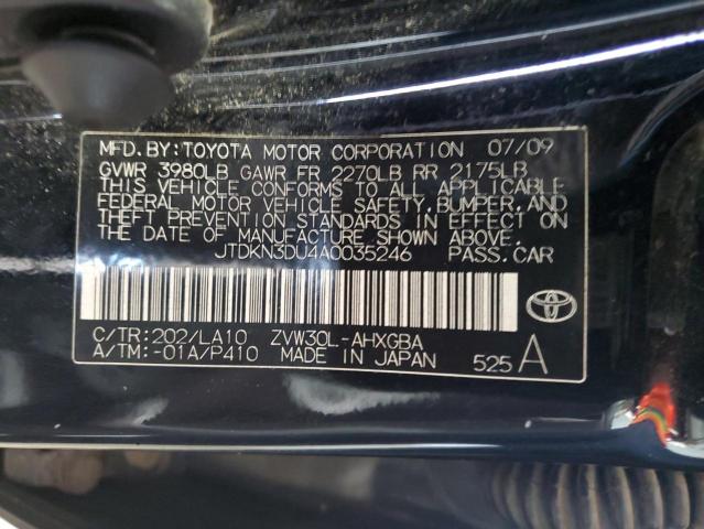 JTDKN3DU4A0035246 - 2010 TOYOTA PRIUS 黑色 照片 13