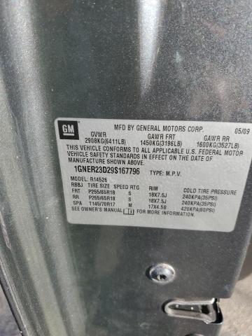 1GNER23D29S167796 - 2009 CHEVROLET TRAVERSE LT GRAY photo 13