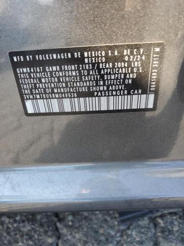 3VW7M7BU5RM049536 - 2024 VOLKSWAGEN JETTA SE GRAY photo 12