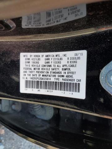 1HGCR2F52GA025814 - 2016 HONDA ACCORD SPORT შავი ფოტო 12