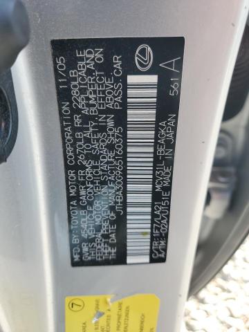 JTHBA30G965160375 - 2006 LEXUS ES 330 SILVER photo 12