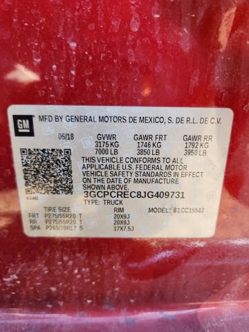 3GCPCREC8JG409731 - 2018 CHEVROLET SILVERADO C1500 LT RED photo 12