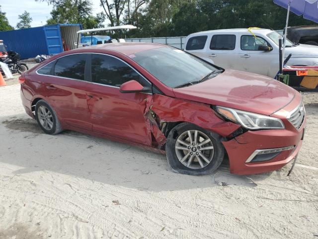 5NPE24AF1FH067308 - 2015 HYUNDAI SONATA SE RED photo 4