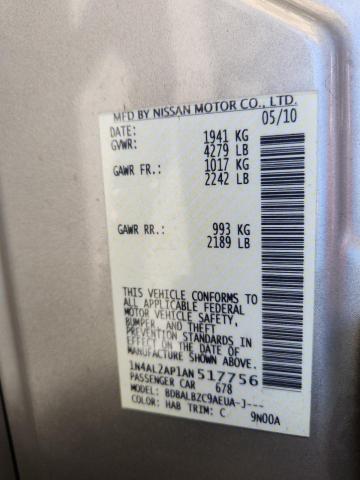 1N4AL2AP1AN517756 - 2010 NISSAN ALTIMA BASE BEIGE photo 12