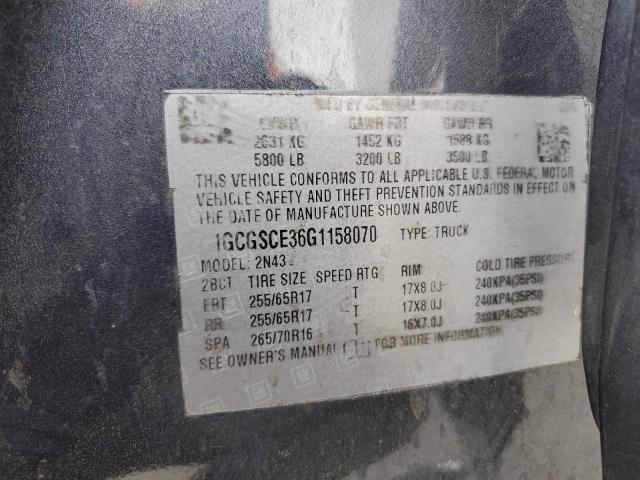 1GCGSCE36G1158070 - 2016 CHEVROLET COLORADO LT GRAY photo 12