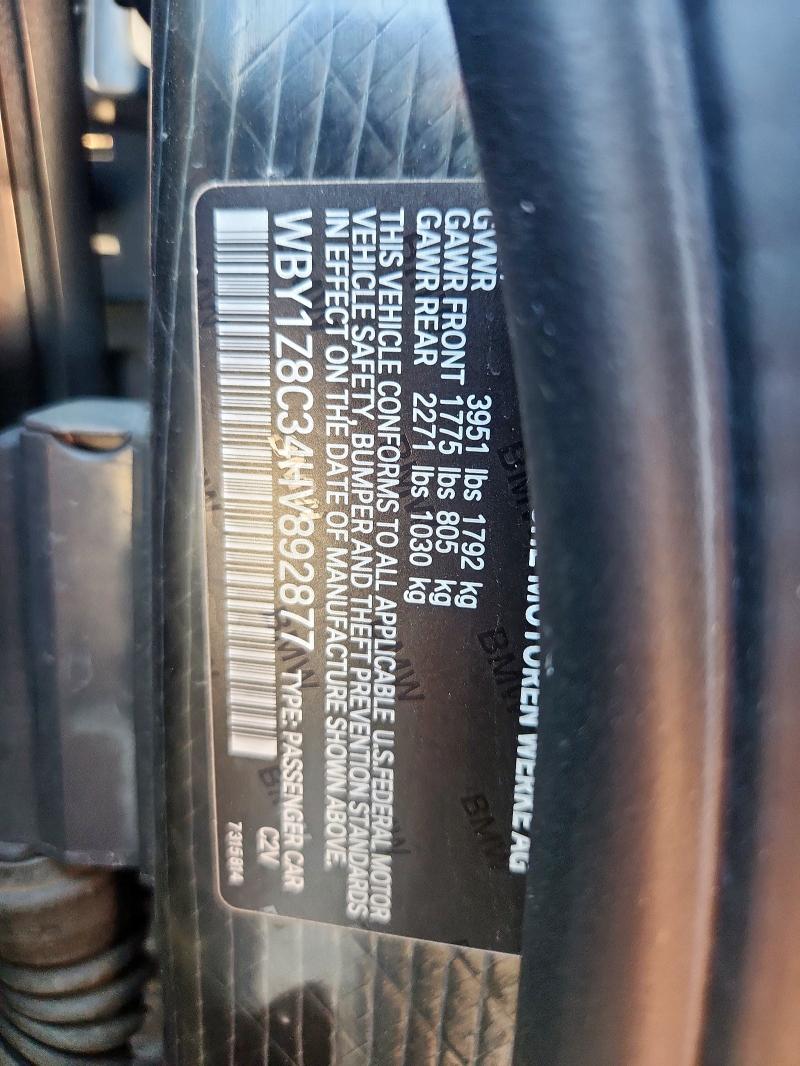 WBY1Z8C34HV892877 - 2017 BMW I3 REX 灰色 照片 12