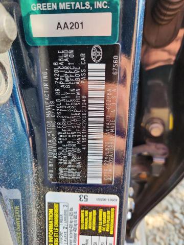 4T1B61HK2KU833048 - 2019 TOYOTA CAMRY XSE 蓝色 照片 13