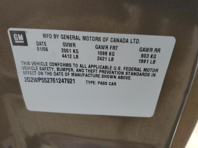 2G2WP552761247921 - 2006 PONTIAC GRAND PRIX GRAY photo 13