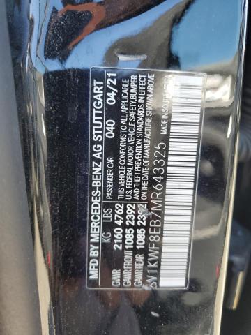 W1KWF8EB7MR643325 - 2021 MERCEDES-BENZ C 300 4MATIC BLACK photo 12
