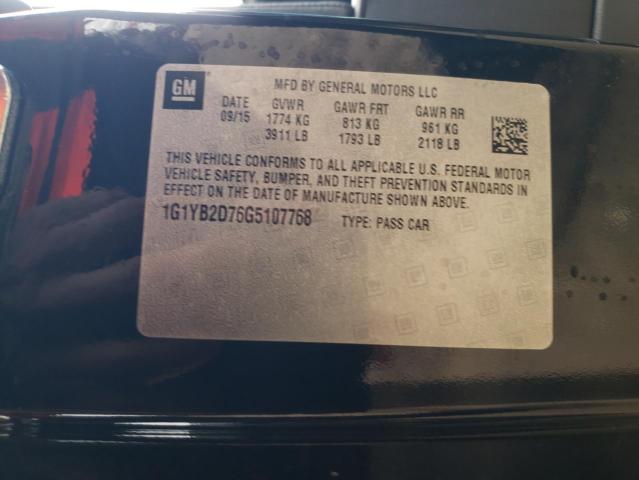 1G1YB2D76G5107768 - 2016 CHEVROLET CORVETTE STINGRAY 1LT BLACK photo 12