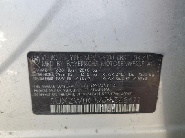 5UXZW0C56BL368471 - 2011 BMW X5 XDRIVE35D SILVER photo 12