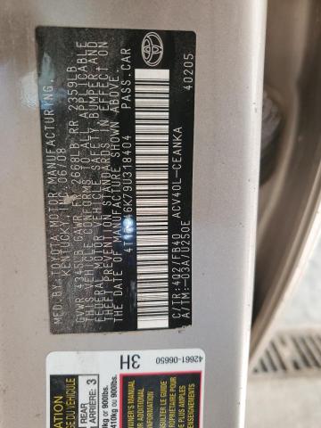 4T1BE46K79U318404 - 2009 TOYOTA CAMRY BASE GOLD photo 12