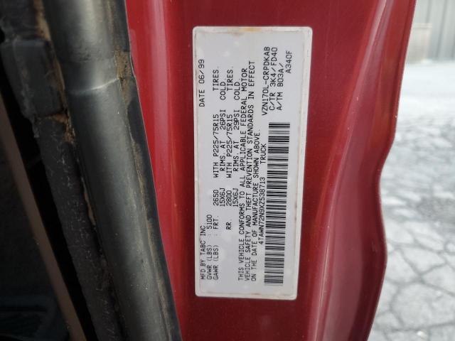 4TAWN72N9XZ538713 - 1999 TOYOTA TACOMA XTRACAB 红色 照片 12