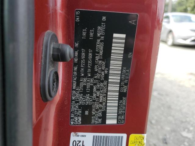 5TDYK3DC1FS605380 - 2015 TOYOTA SIENNA XLE 红色 照片 13