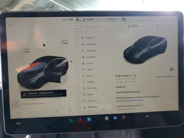 7SAYGDEE4SA343201 - 2025 TESLA MODEL Y CHARCOAL photo 9