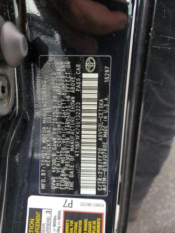 4T1BF1FK7GU132323 - 2016 TOYOTA CAMRY LE შავი ფოტო 12