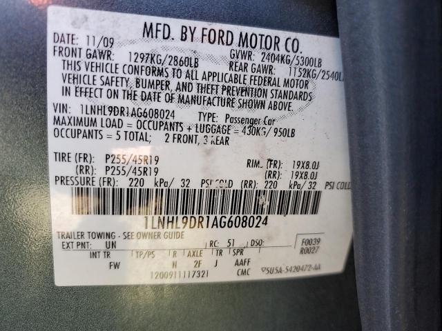 1LNHL9DR1AG608024 - 2010 LINCOLN MKS BLUE photo 13