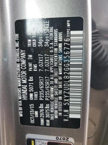 5XYZUDLB2GG356776 - 2016 HYUNDAI SANTA FE SPORT GRAY photo 13