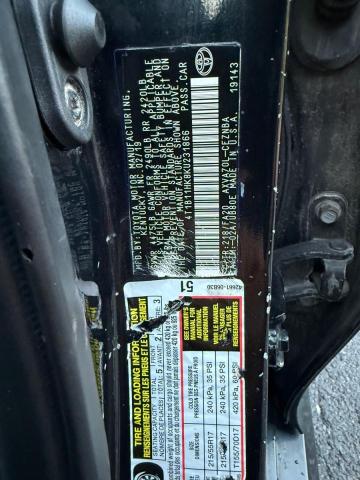 4T1B11HK8KU231866 - 2019 TOYT CAMRY L BLACK photo 10