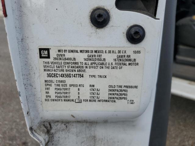 3GCEC14X56G147784 - 2006 CHEVROLET SILVERADO C1500 თეთრი ფოტო 12