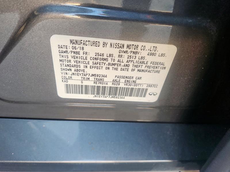 JN1EV7AP7JM592344 - 2018 INFINITI Q50 LUXE GRAY photo 12