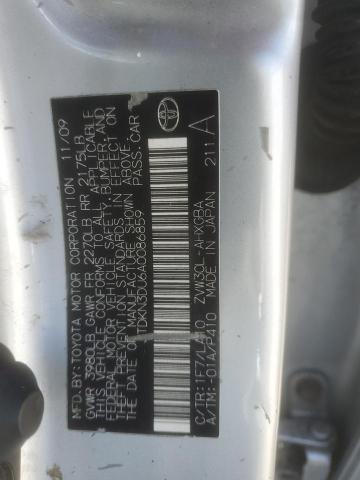 JTDKN3DU6A0086859 - 2010 TOYOTA PRIUS 银色 照片 12