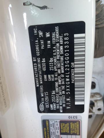 5XXGW4L23GG013383 - 2016 KIA OPTIMA SX Weiß Foto 12