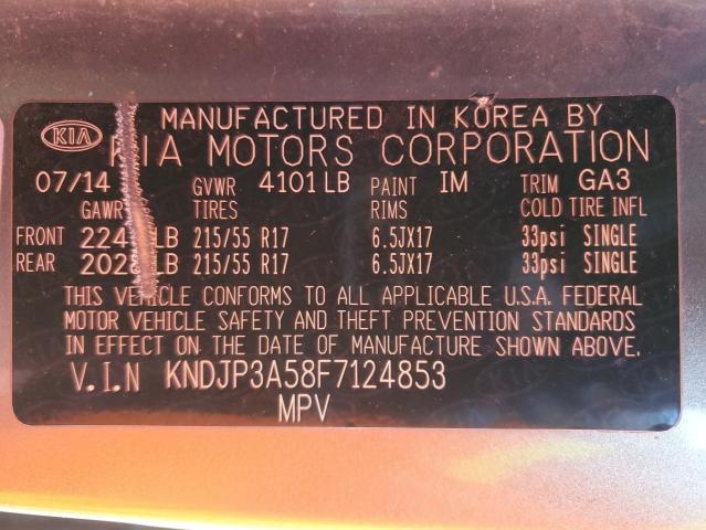 KNDJP3A58F7124853 - 2015 KIA SOUL + GRAY photo 12