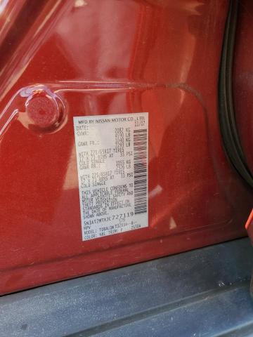 5N1AT2MTXJC727119 - 2018 NISSAN ROGUE S BURGUNDY photo 12