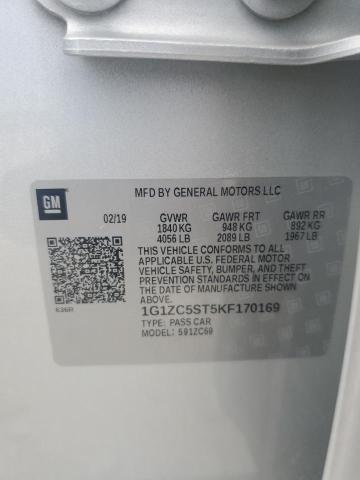 1G1ZC5ST5KF170169 - 2019 CHEVROLET MALIBU LS ვერცხლისფერი ფოტო 12