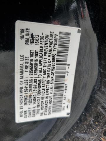 5FNRL38759B016856 - 2009 HONDA ODYSSEY EXL BLACK photo 13