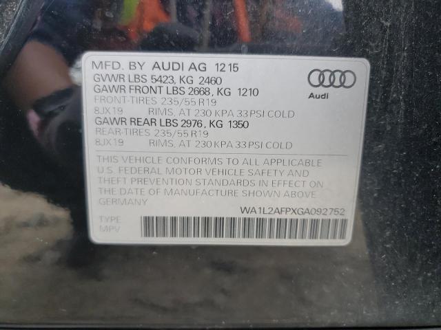 WA1L2AFPXGA092752 - 2016 AUDI Q5 PREMIUM PLUS BLACK photo 13