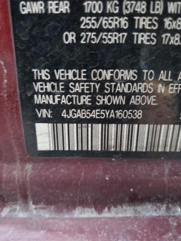 4JGAB54E5YA160538 - 2000 MERCEDES-BENZ ML 320 RED photo 13